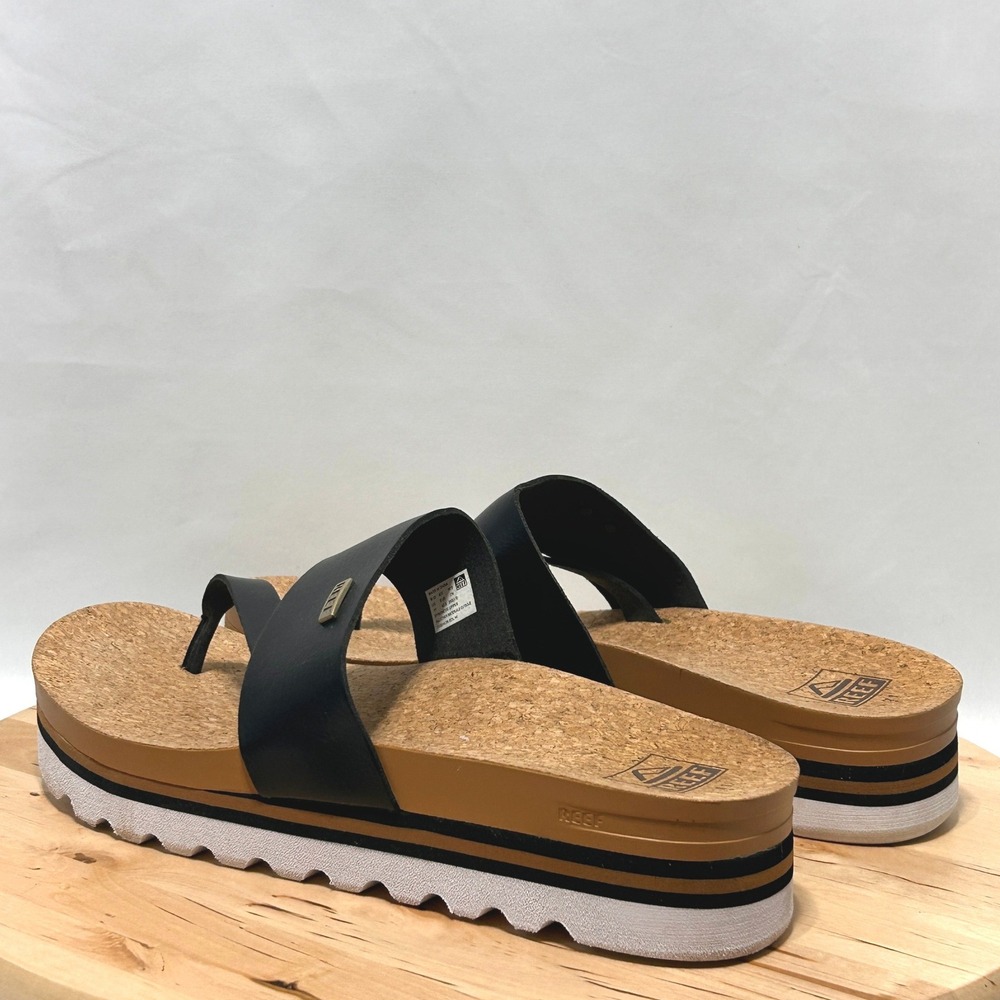 Reef Cushion Sol Hi Womens Black Open Toe Slip On Sandal NWOT - Size 11 - Picture 6 of 9